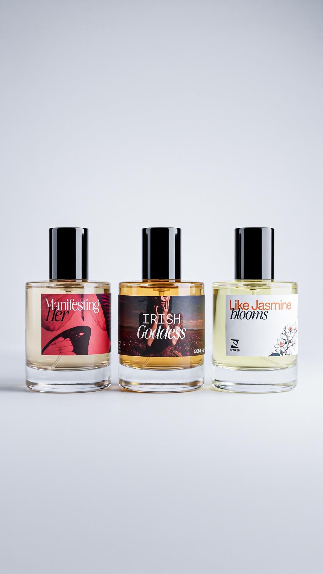 Her Signature Trio – Manifesting Her, Irish Goddess, Like Jasmine Blooms